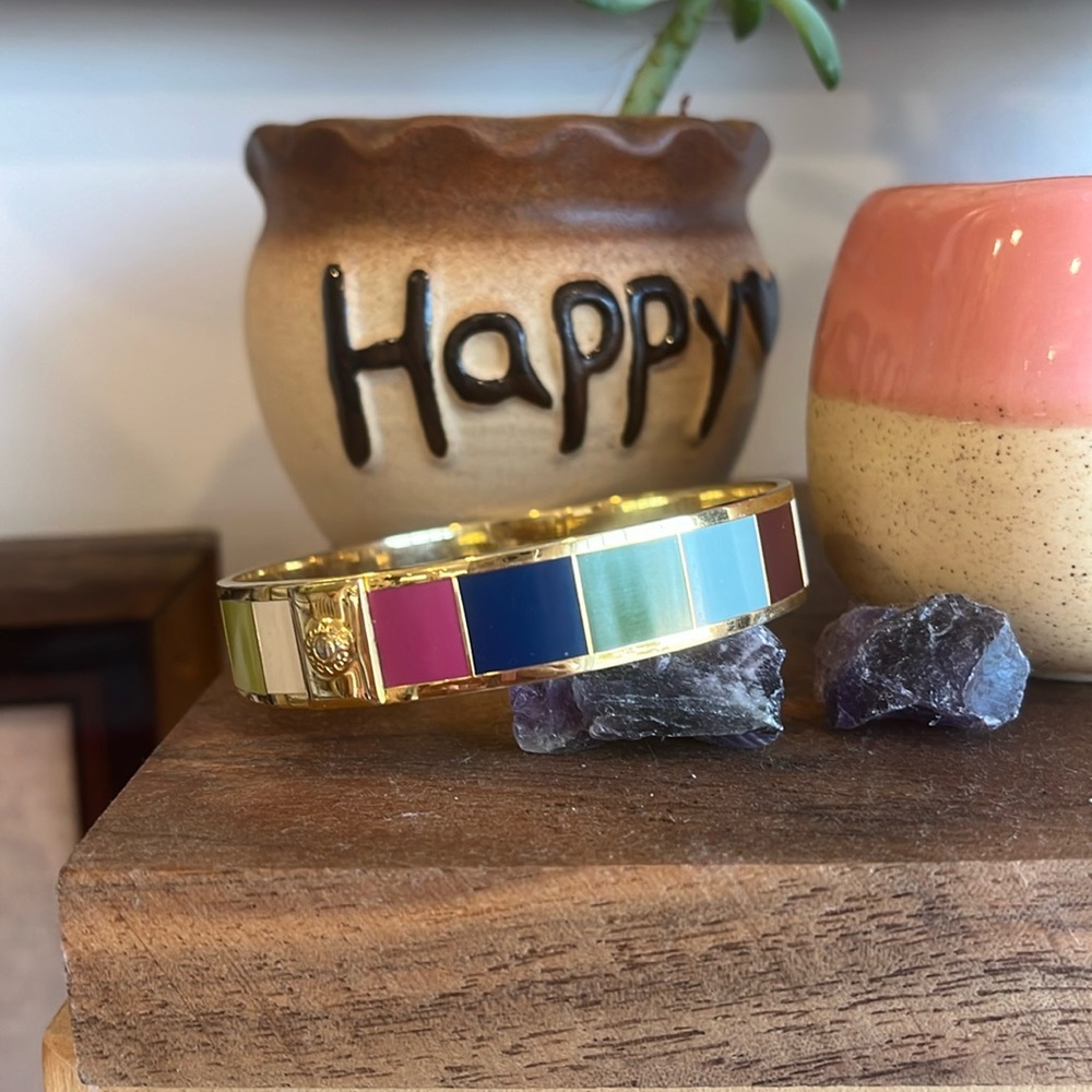 Authentic Striped Coach Legacy Bracelet
